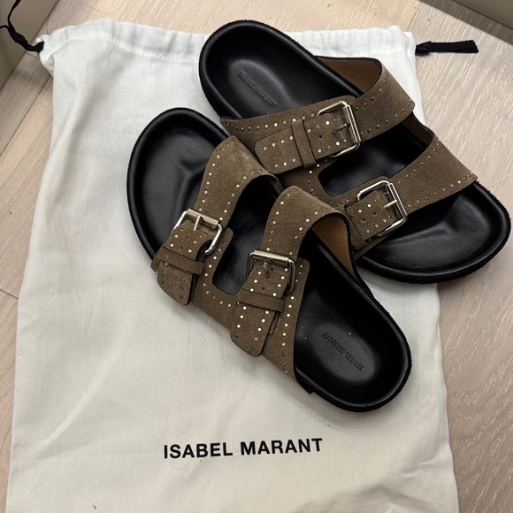 Isabel Marant Men's Tan Buckle Sandals - Picture 1 of 1